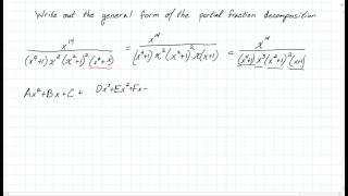 Partial Fractions Example 5