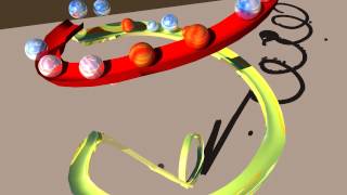 Spiral path balls rolling Physics in Lightwave 3d. screenshot 5