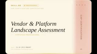 CAP Certification: Vendor & Platform Landscape Assessment