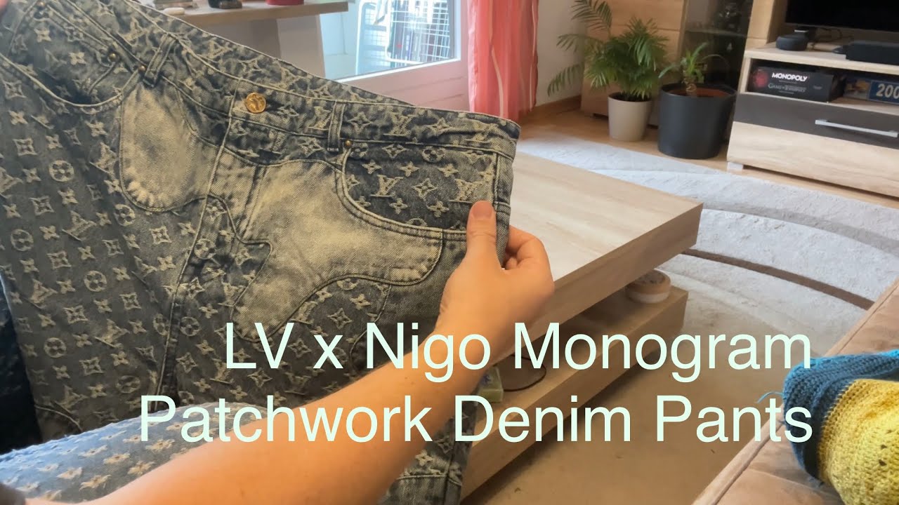 Louis Vuitton Monogram Patchwork Denim Pants (1A9GGV, 1A9GGP 1A9GGR 1A9GGT,  1A9GGM 1A9GGN 1A9GGO, 1A9GGJ 1A9GGK 1A9GGL)