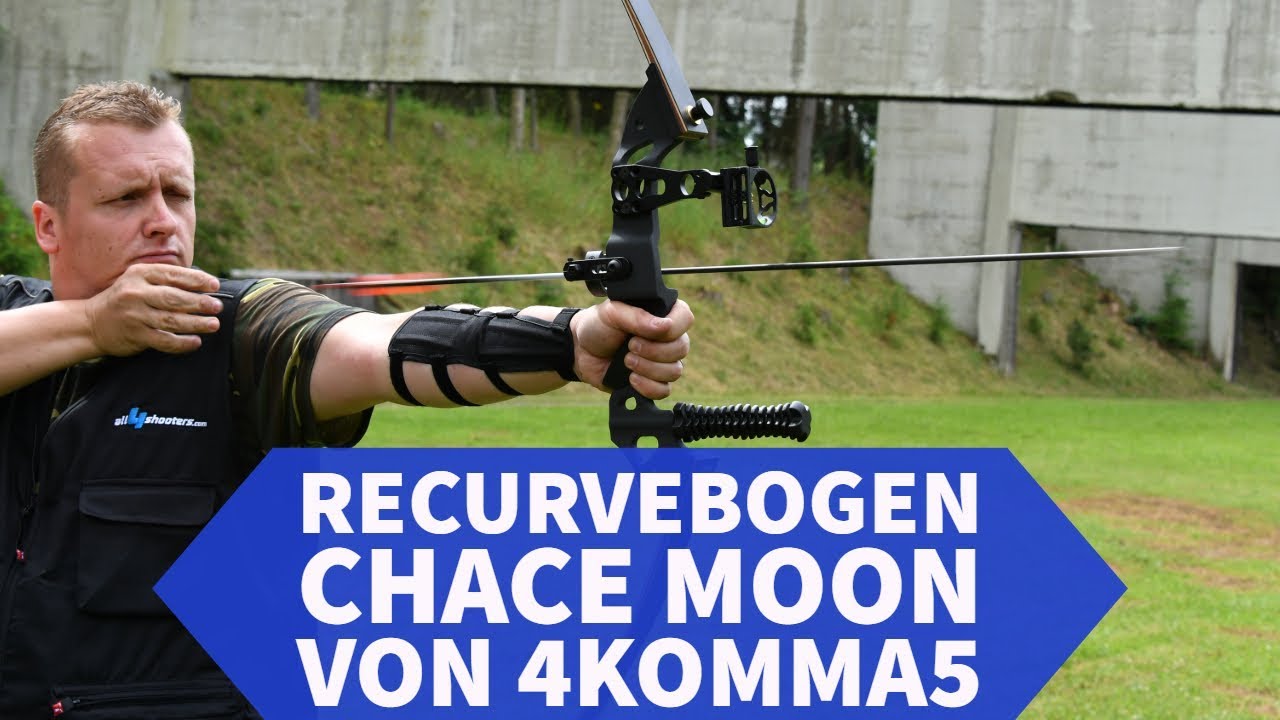 Recurvebogen schießen: der Hawk Chace-Moon Recurve Bogen von 4komma5 auf dem Schießstand