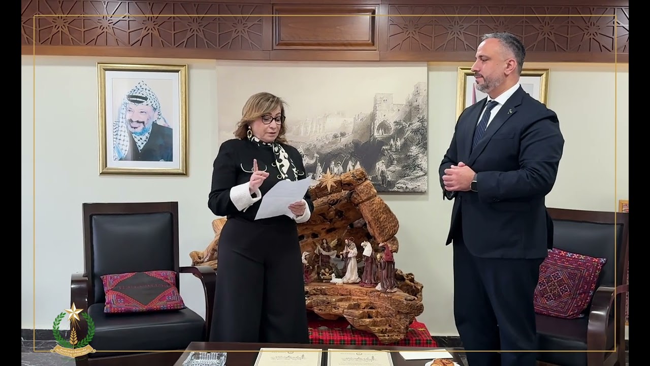 بلدية بيت لحم تمنح المواطنة الفخرية للسيدة أدريانا سيجيلي تقديرًا لدورها في دعم المدينة ورسالتها