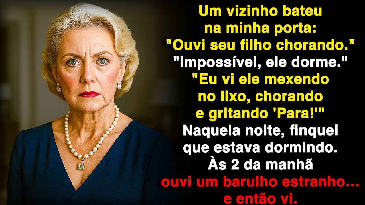 Meu vizinho ouviu meu filho gritar à noite, mas a essa hora ele já deveria estar dormindo.