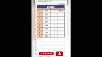 MS Excel || Excel Switch Formula || Excel Formula || Excel 2019 || #shorts #video #excel