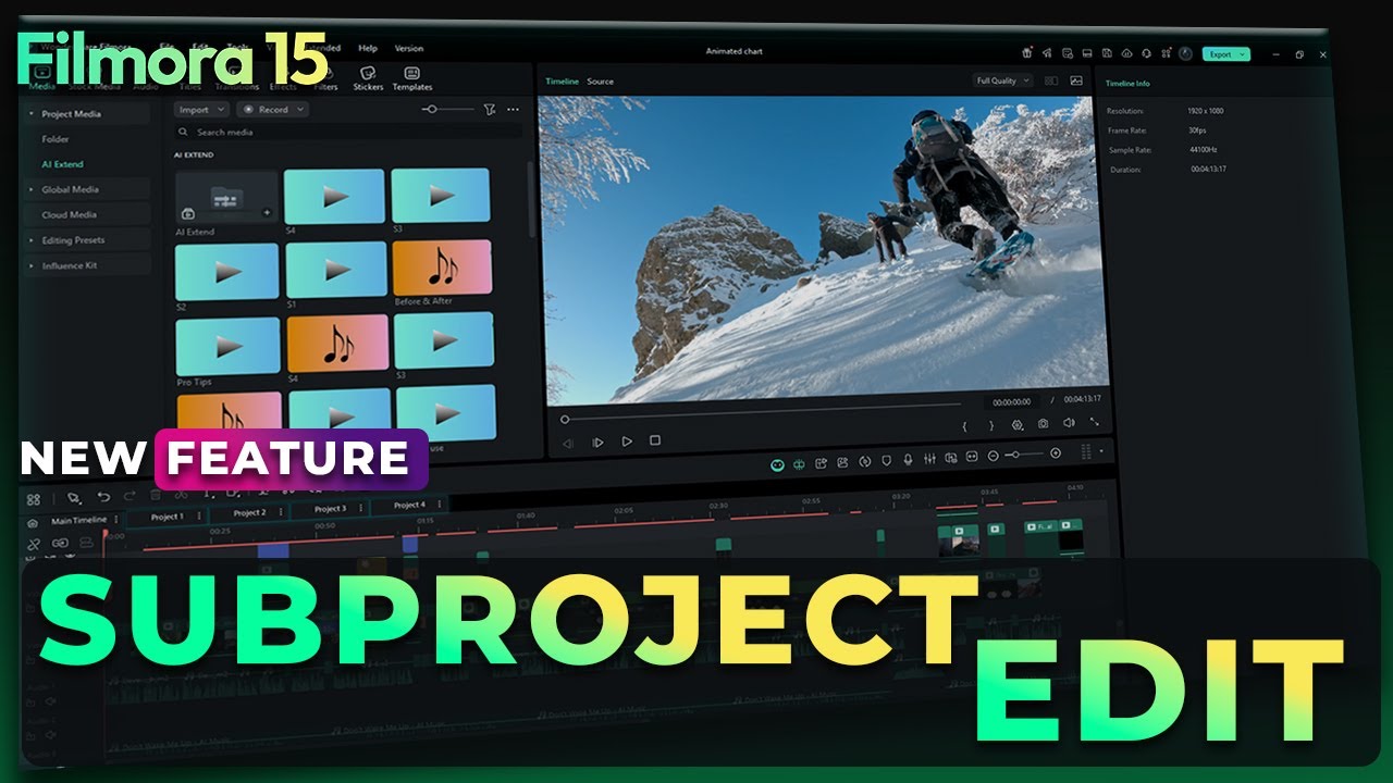 Filmora 15 NEW Subprojects Feature | Edit Multiple Timelines in One Project