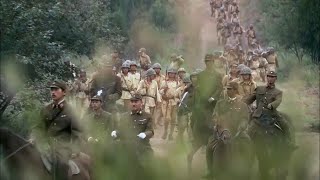 AntiJapanese Film! Eighth Route Army ambushes Japanese cavalry on mountain roads, wiping them out!