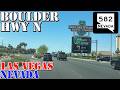 NV 582 North - Boulder Highway - Henderson to Downtown Las Vegas - Nevada - 4K Highway Drive