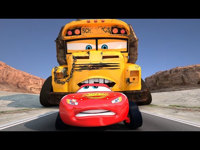 Miss Fritter Races Lightning McQueen Disney Pixar Cars Toons Race Day PART 3