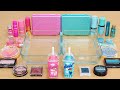 Pink vs Teal - Mixing Makeup Eyeshadow Into Slime ASMR Satisfying Slime Video