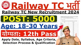 Railway TC, TTE New Vacancy 2024 | Railway TC,TTE Syllabus, Age, Exam Pattern | Full Details