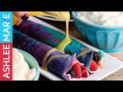 Galaxy Crepes with Glitter Buttermilk Syrup Recipe