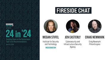 Fireside Chat: Craig Newmark and Director Jen Easterly | Ransomware Task Force 24 in 