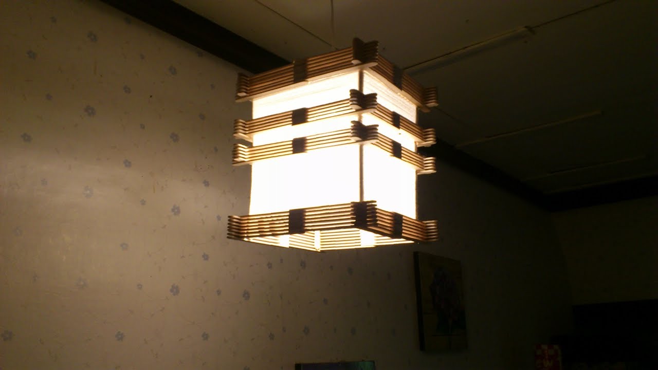 D.I.Y. Lamp from popsicle stick & yarn
