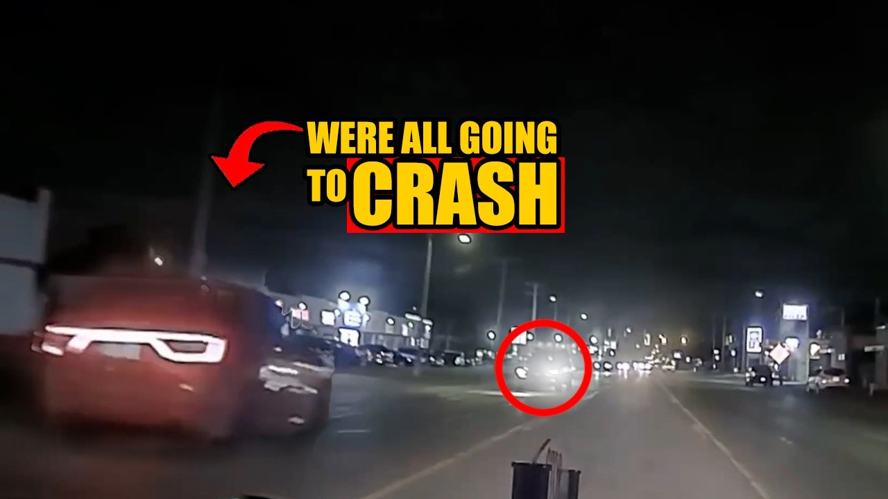 Srt Hellcat Durango takes on oncoming traffic to escape police - YouTube