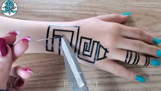 اجمل شرائط الحنه السودانية?اشكال هندسية رائعة  use the tape to make this unique mehndi designs 6(2)