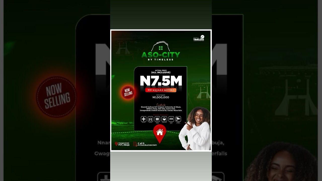 Aso city phase one new price 7.5 million Naira