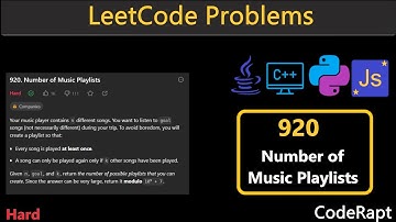 Number of Music Playlists | Leetcode Q.920 | Python | C++ | Java | JS | Leetcode Daily Challenges
