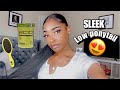 HOW TO| Sleek Low Ponytail On Short Natural Hair With Weave