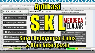 Aplikasi Surat Keterangan Lulus SKL dan Nilai Ijazah SMA Tahun 2023 Excel