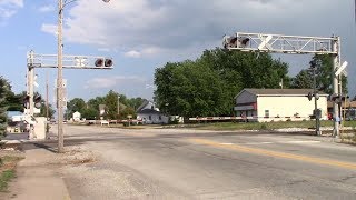 U.S. Highway 24 Railroad Crossing - TP&W 5009 and 3442 in Reynolds, Indiana