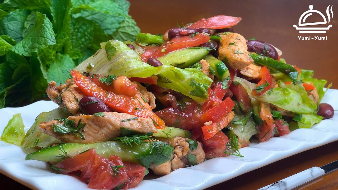 Tovuq go’shtli salat tayyorlash / chicken salad recipe - YouTube