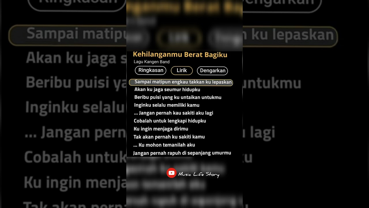 Watch Kangen Band Kehilanganmu Berat Bagiku Lirik on YouTube Watch Kangen Band Kehilanganmu Berat Bagiku Lirik on YouTube
