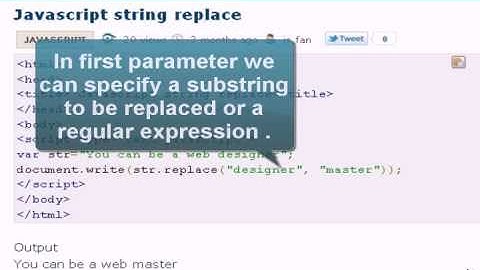 JAVASCRIPT Tutoriral : string replace
