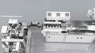 CCD vision inspection non-stop material change flat mask machine connected to bag packaging machine