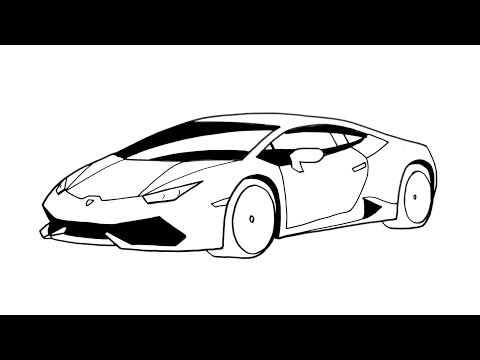 Çok Kolay Lamborghini Spor Araba Çizimi - How to draw a Lamborghini Huracan - Lamborhini Car Drawing