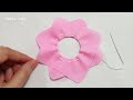 Super easy flower making idea with fabric  amazing hand embroidery flower design trick sewing hack