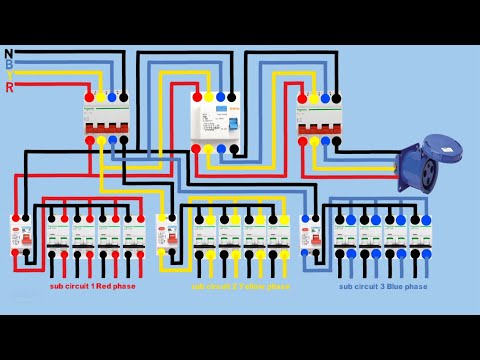 Three phase line to single phase power supply wiring diagram