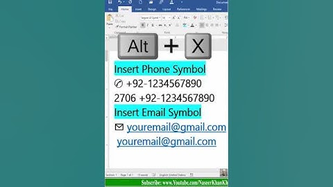 Insert Phone and Email Symbols in Microsoft Word