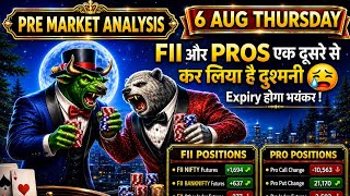 Pre Market Analysis & Report | Nifty, Bank Nifty, Sensex Analysis | FII DII & F&O Data | 6 Aug