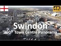 Swindon   town centre panorama  england  uk  4k 360