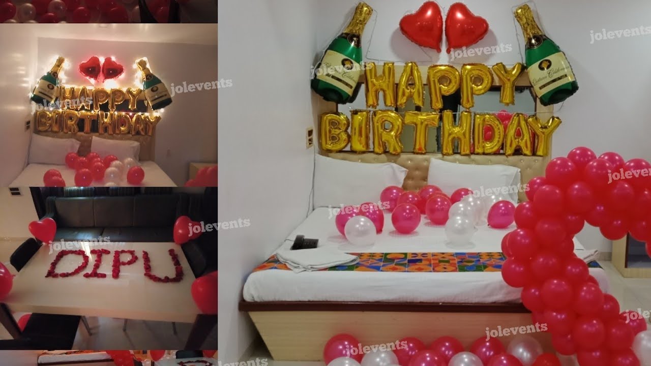 Romantic Room Decoration In Hotel For Birthday Surprise Youtube In 2021 Hotel Birthday Parties Romantic Room Decoration Birthday Surprise