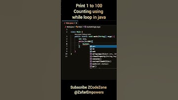 print 1 to 100 counting using while loop in #java #coding #susbcribe @ZafarEmpowers