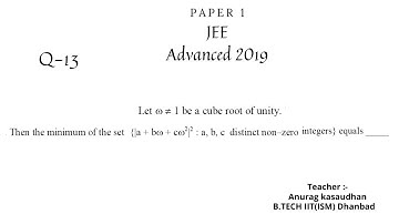 JEE Advanced 2019 Math Paper 1 (Q 13) solution | IIT JEE Maths | #jeeadvanced2019 #projecteducation
