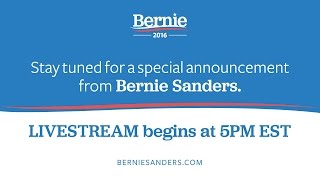 A Special Announcement from Senator Bernie Sanders