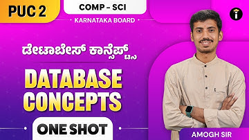 Database Concept| Computer science| Class 12th| Karnataka PU 2| One Shot| In Kannada 