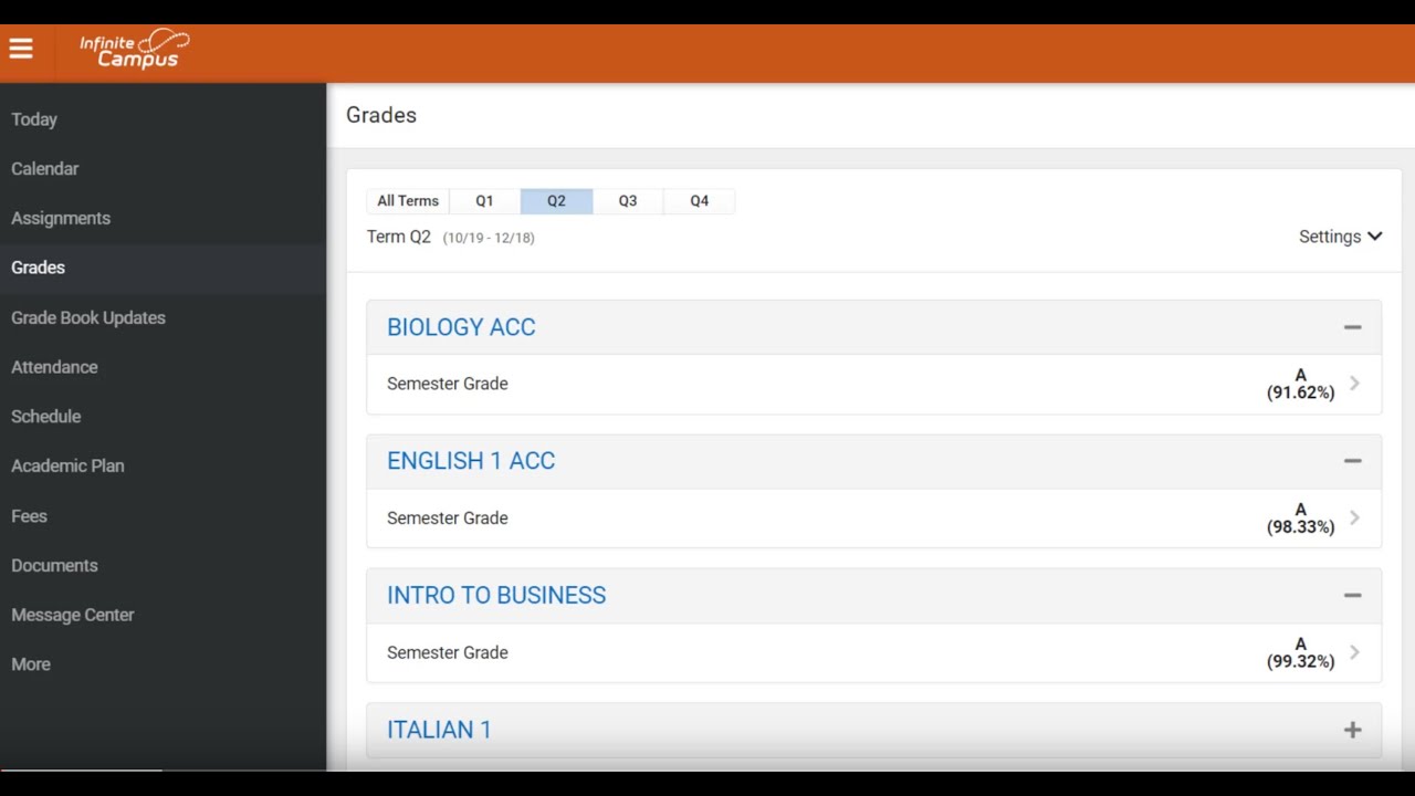 Standards Based Grading - Gradebook Student View - YouTube