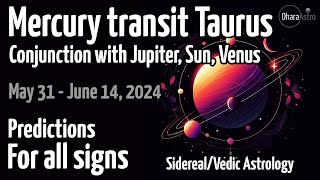 Mercury transit in Taurus 2024 | May 31  June 14 | Vedic Astrology Predictions #astrology #taurus