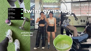 Twins Gym Vlog 👟: Fitness Haul, Workout, Productive Day, Matcha Fix | Villamor Twins