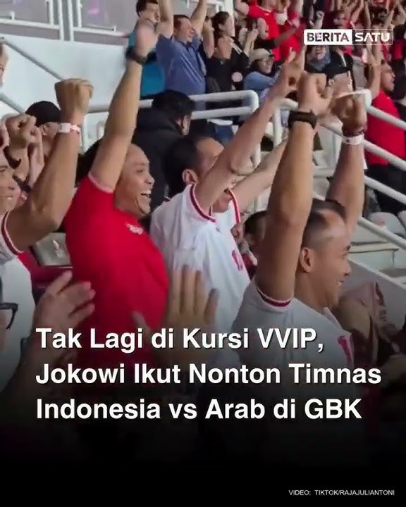 Tak Lagi di Kursi VVIP, Jokowi Ikut Nonton Timnas Indonesia vs Arab di GBK #jokowi #timnasindonesia