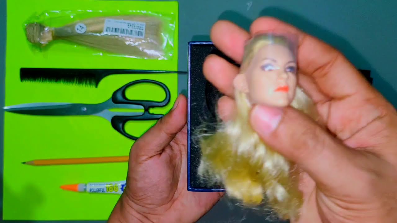 DIY 1/6 Scale Head Sculpt Hair Makeover - YouTube