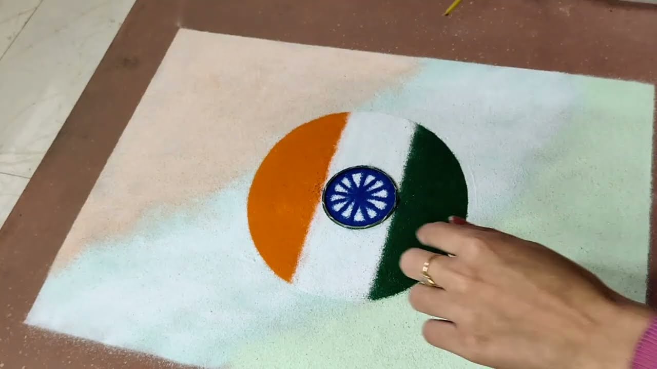 Republic day rangoli 2026 / Republic day art competition 🇮🇳 easy rangoli design Independence day 🇮🇳