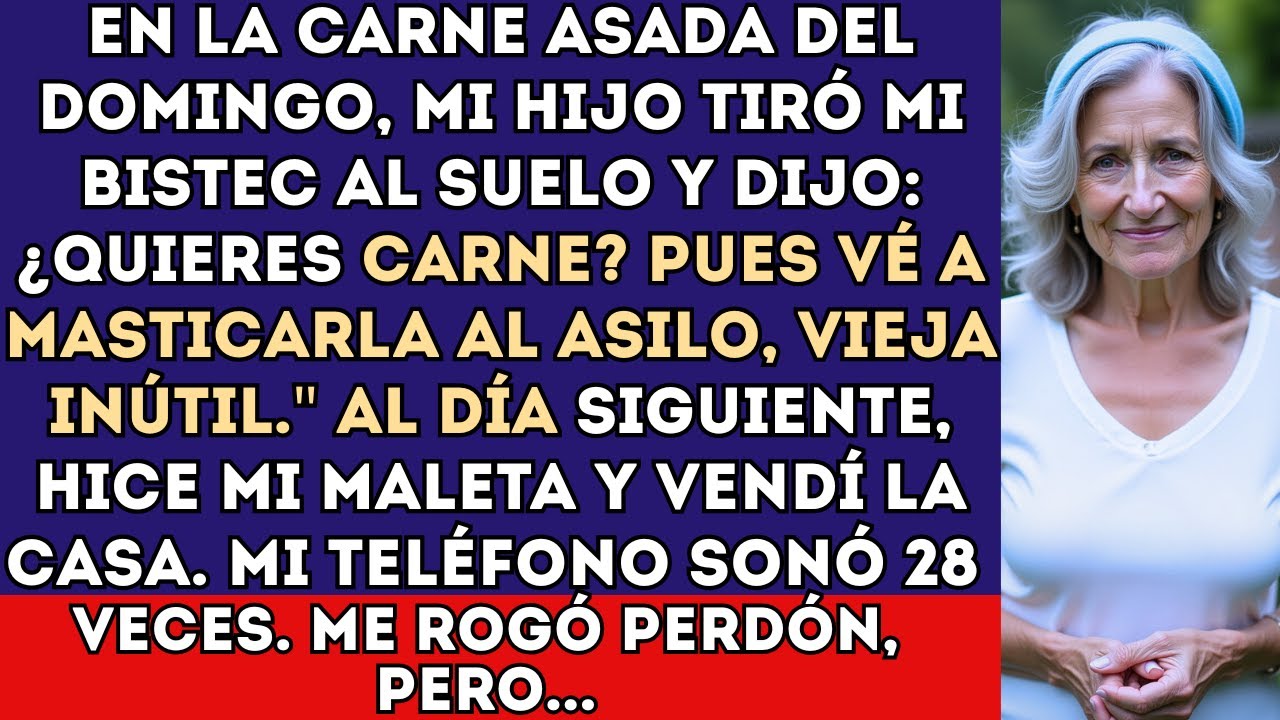 En la carne asada del domingo, mi hijo tiró mi bistec al suelo y dijo Quieres carne? Pues ve...