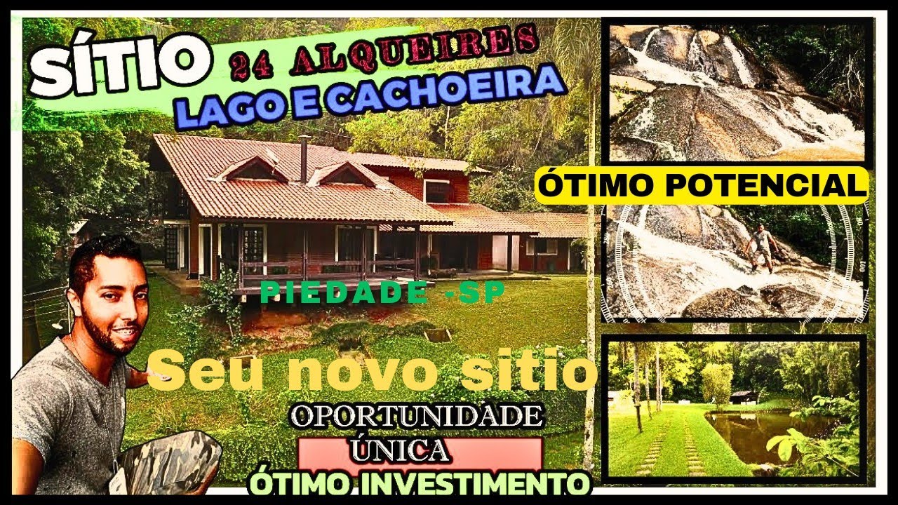cód 🍀)paraíso de  sítio em piedade  24 alqueires  cachoeira privativa. 7 dormitórios