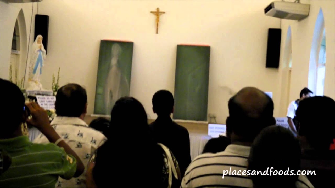 Virgin mary in Church of Our Lady Lourdes Klang.wmv