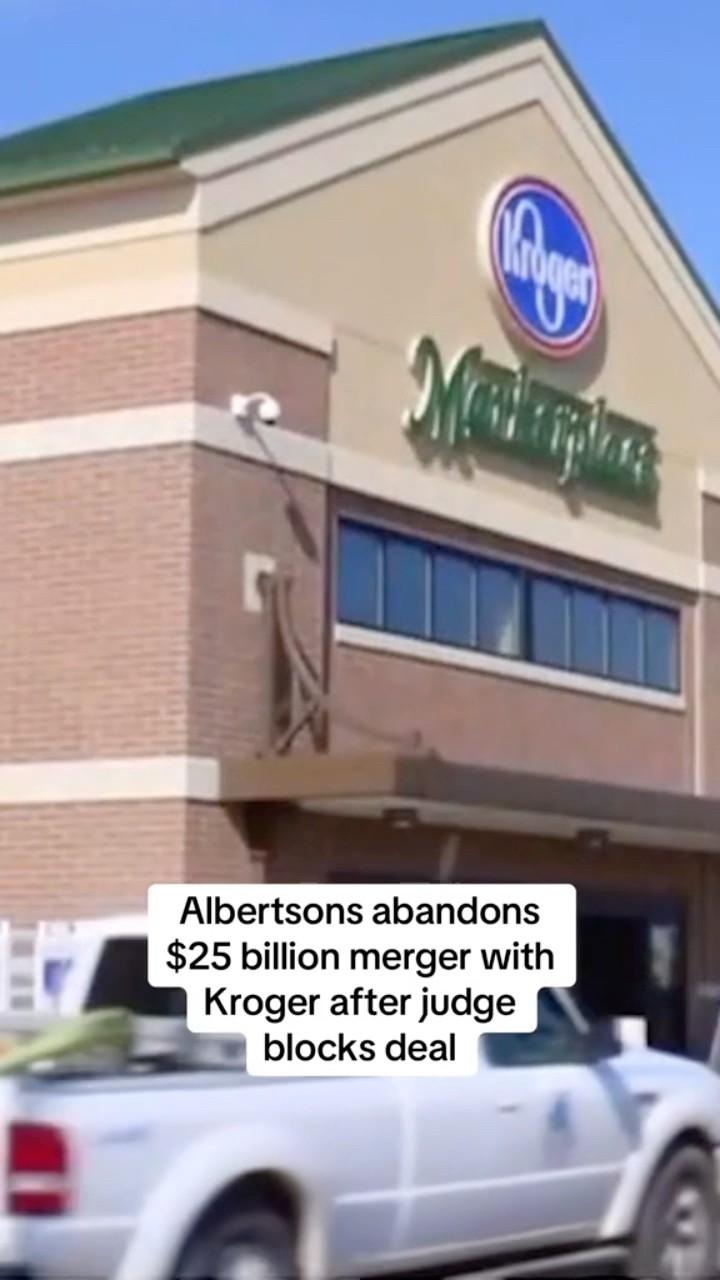 Albertsons abandons $25 billion merger with Kroger after judge blocks deal #shorts