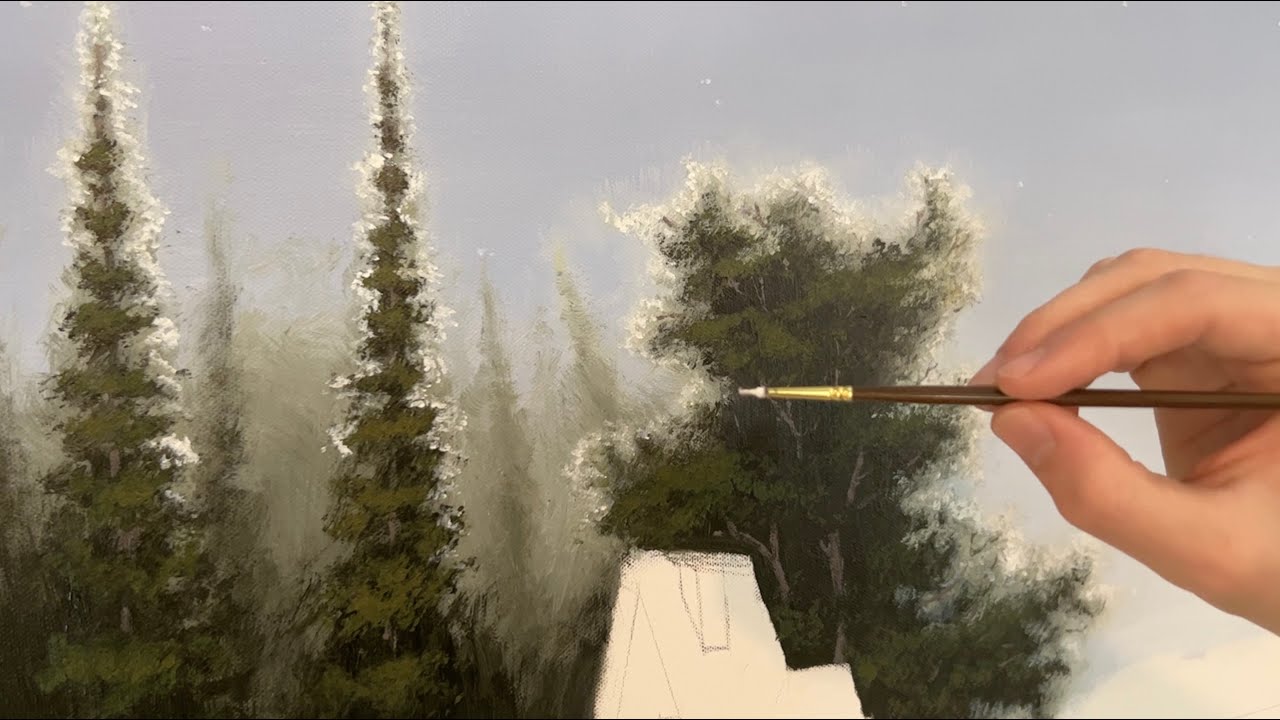 How to Paint Realistic Trees (Glowing in Moonlight) - YouTube